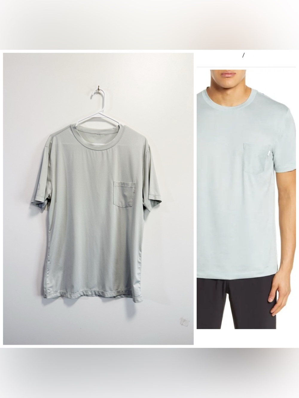 VUORI Tradewind Pocket Performance T-Shirt Active Men’s XL Sea glass Heather